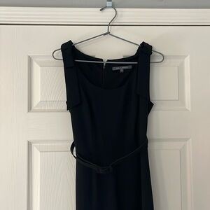 Wide leg belted jumpsuit, black